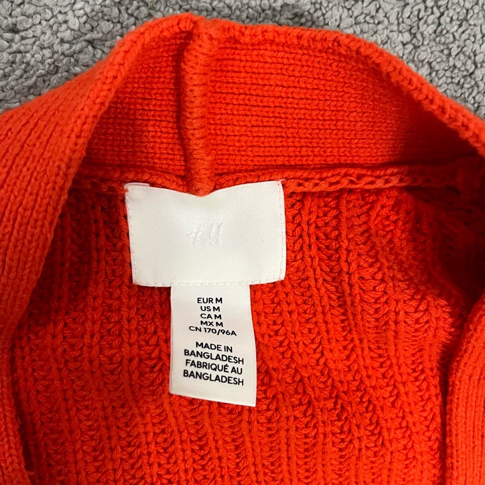 H&M Red Button-Up Sweater - Picture 3 of 3